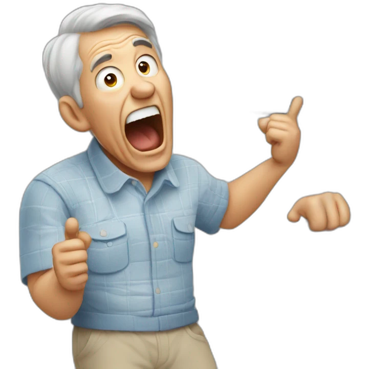 old man screaming at air conditioner emoji
