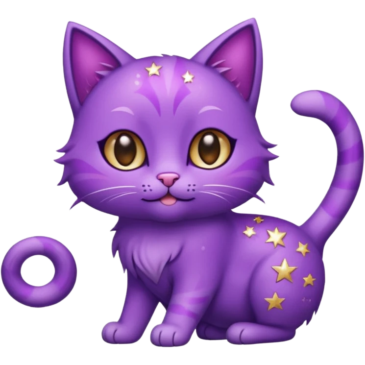 glitter purple Star cat emoji