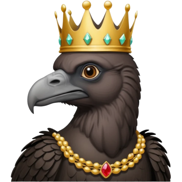 old black vulture wearing crown  emoji