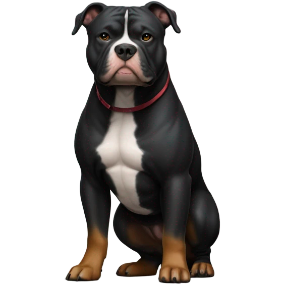 99% Black American Bully front  emoji