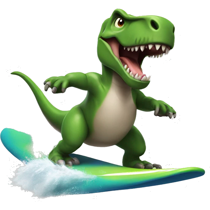 trex surfing emoji