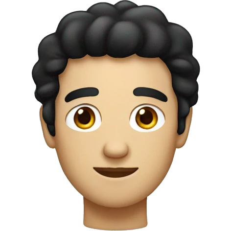 "man wih black hair and brown eyes at macbook laptop" emoji