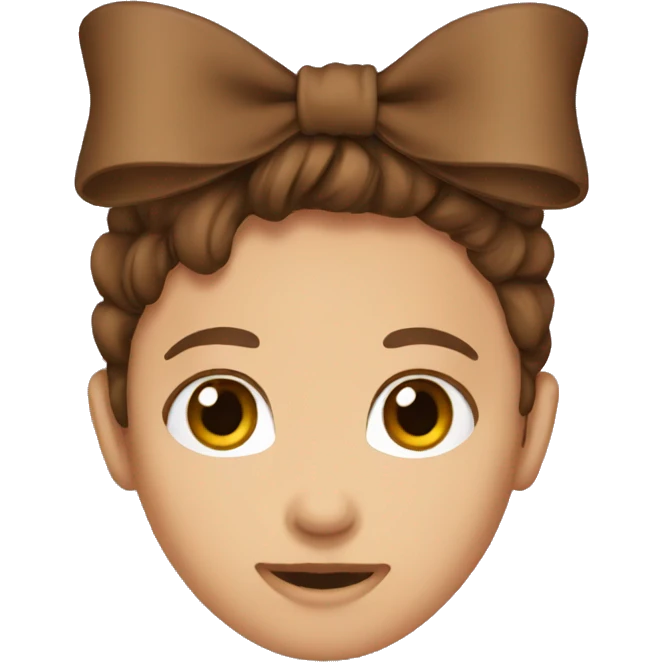 Brown hair bow emoji