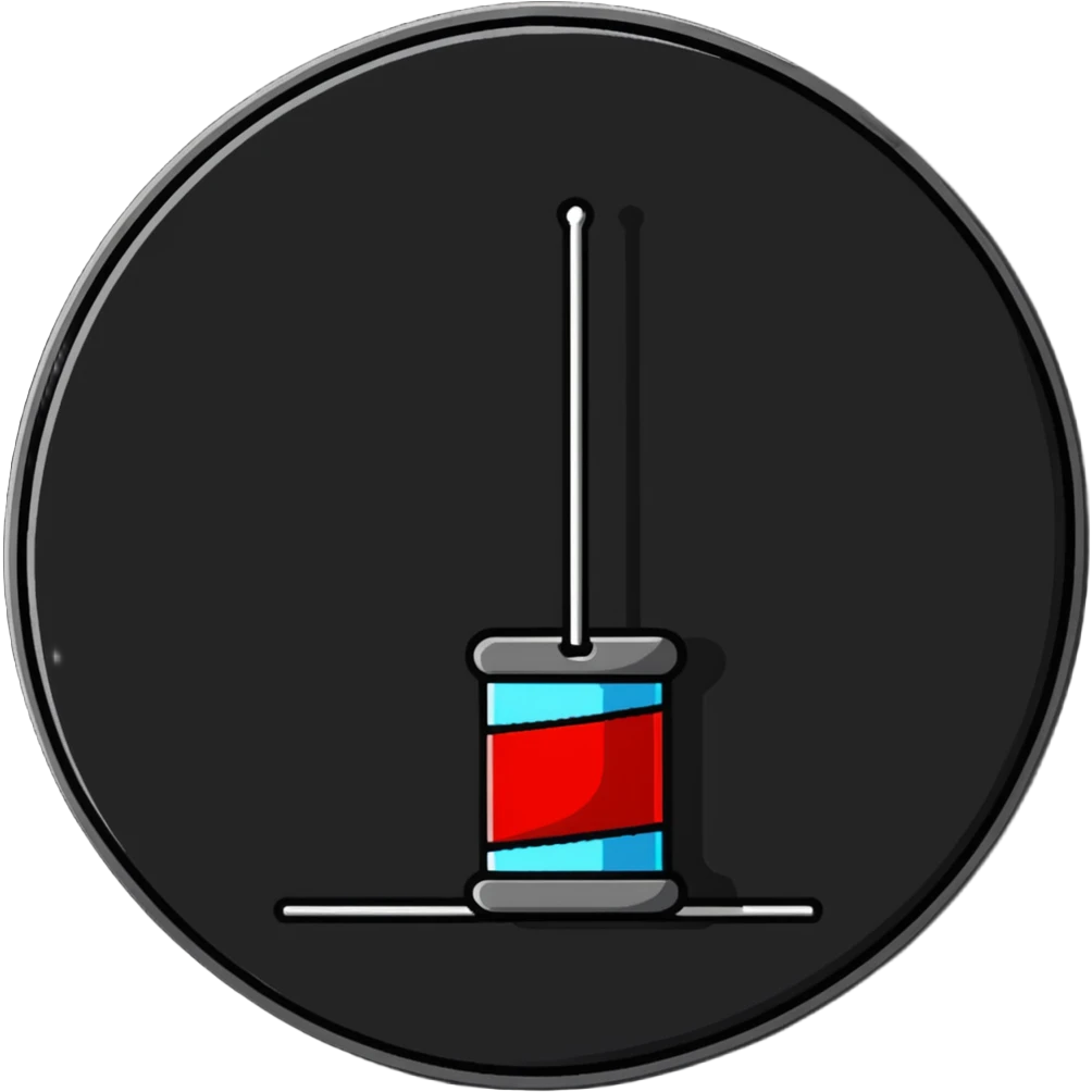 needle and thread with embroidery emoji