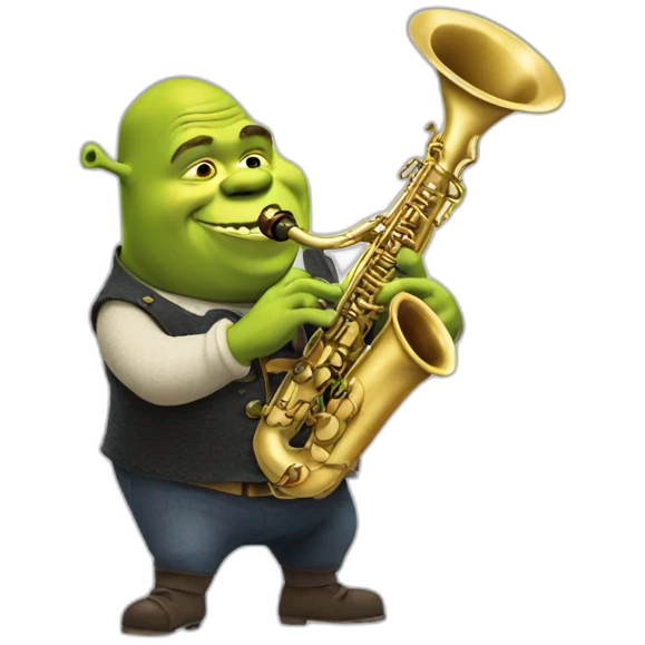 shrek playing saxophone emoji