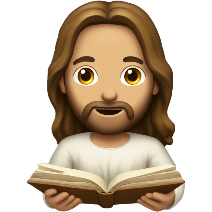Jesus eating a book emoji