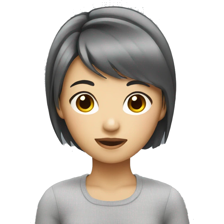 Asian girl with short hair  emoji