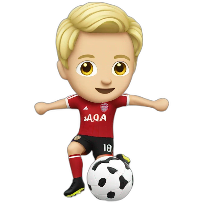ajax player kicking blonde emoji