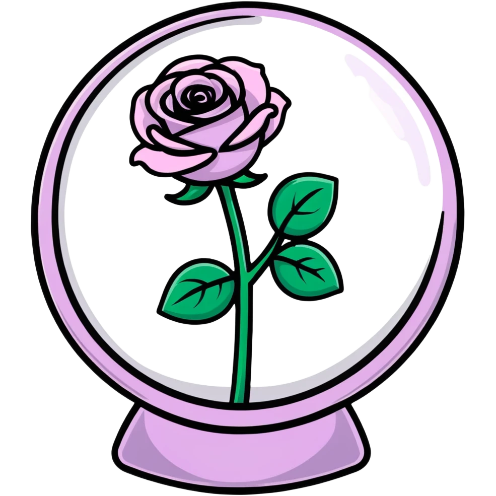 Black rose in a glass sphere emoji
