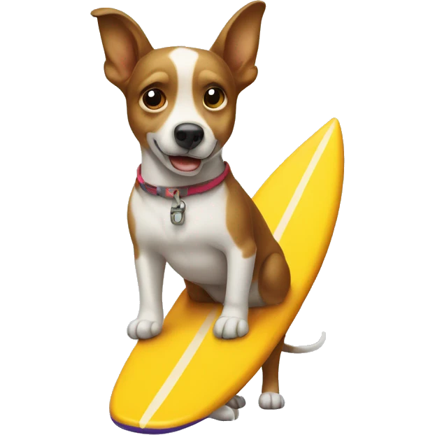 a dog with a surfboard emoji