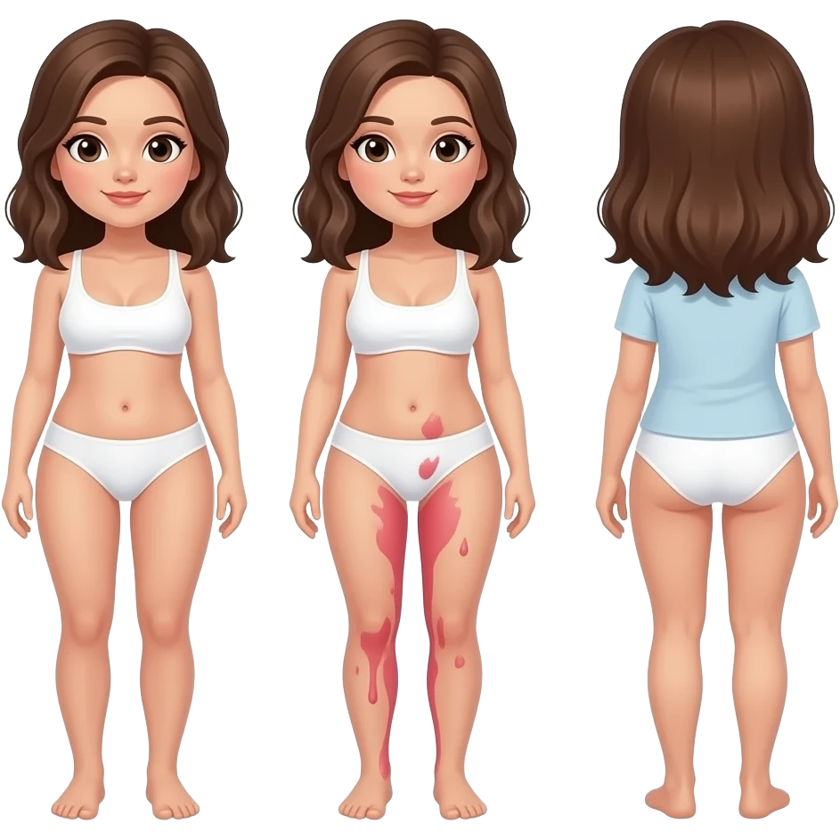 What a women looks like from head to toe after she has sex and was cummed inside of emoji