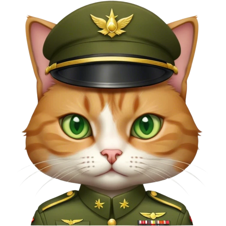 Cat in the army emoji