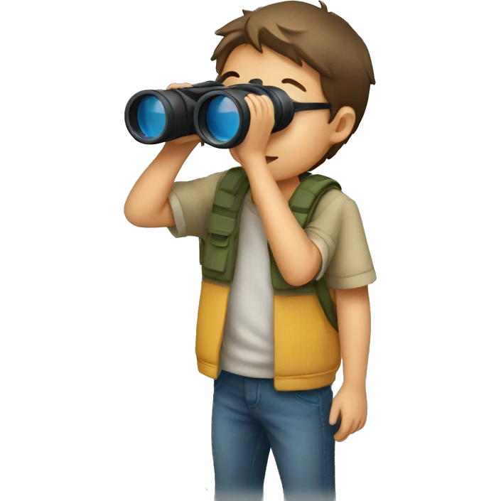 kid looking through binoculars emoji