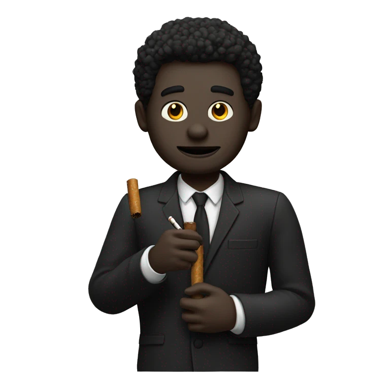 homme noir avec un cigare à la main emoji