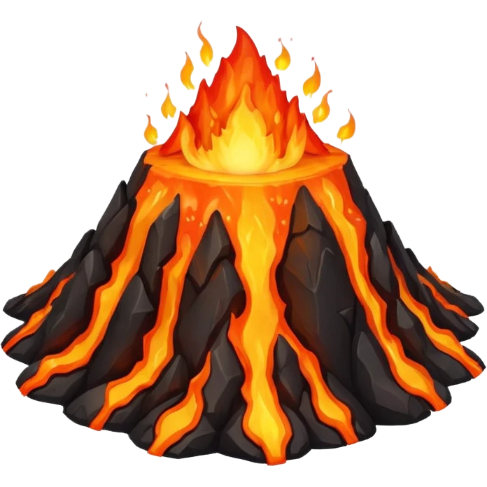 Un animal de volcan avec flammes emoji