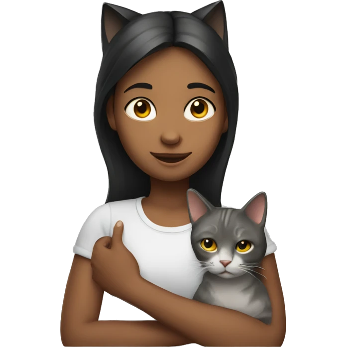 Girl with cat emoji