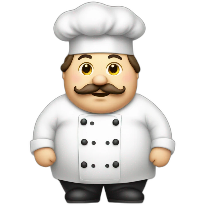 Fat, chef, moustache, Italian  emoji