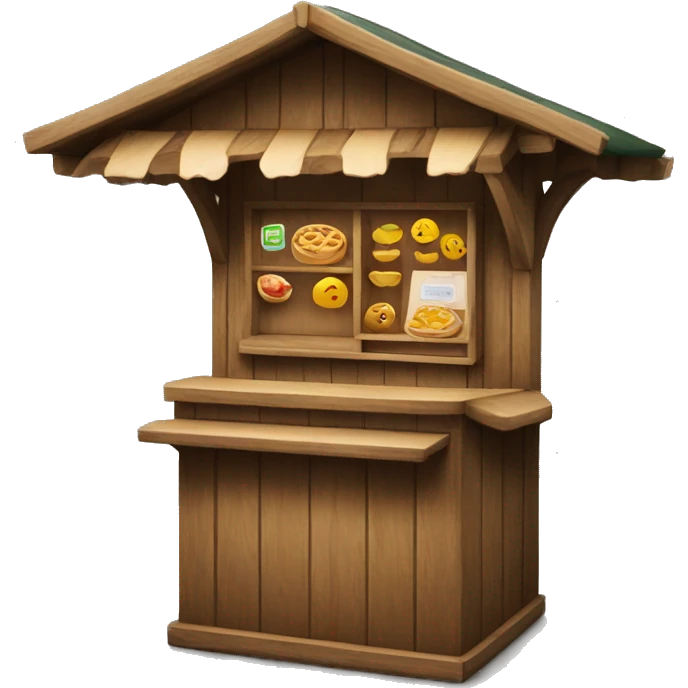 Kiosk made out of wood and without food in it emoji