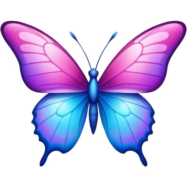 Gradient iridescent Pink violet blue star butterfly emoji