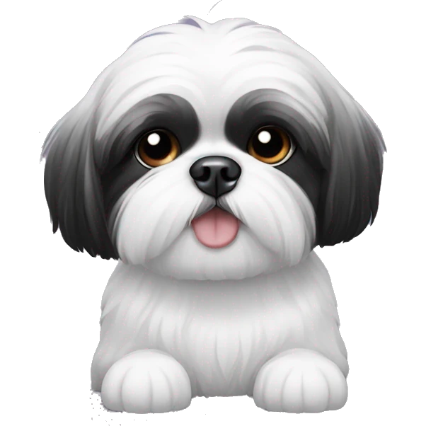 black and white shih tzu emoji