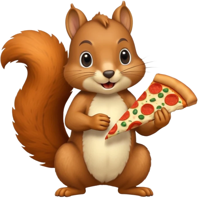 Squirrel eating pizza  emoji