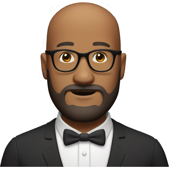 Man, bald, glasses, red beard, good looking emoji