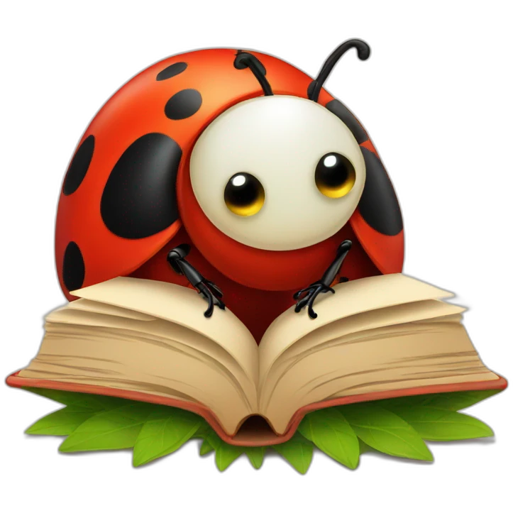 ladybug reading emoji