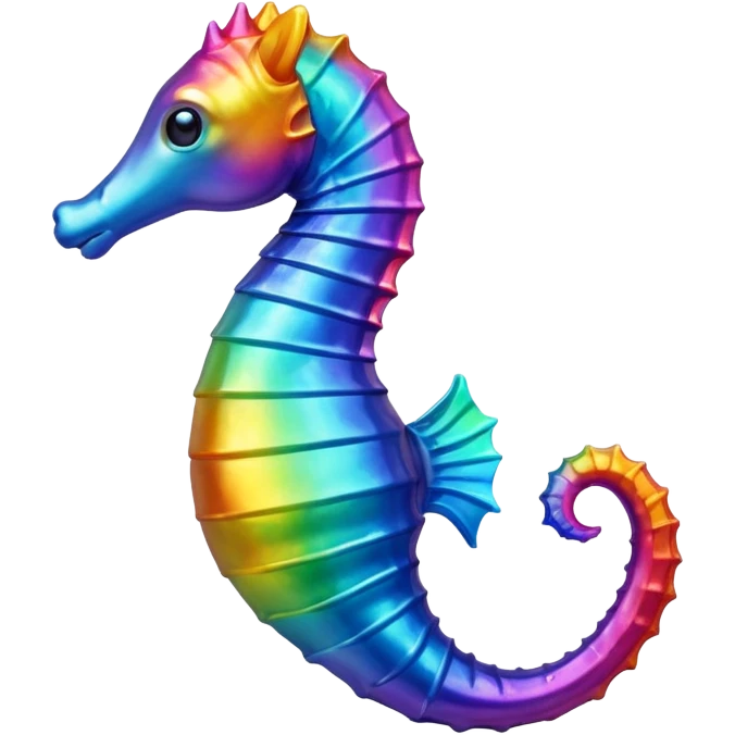 A seahorse that is rainbow emoji