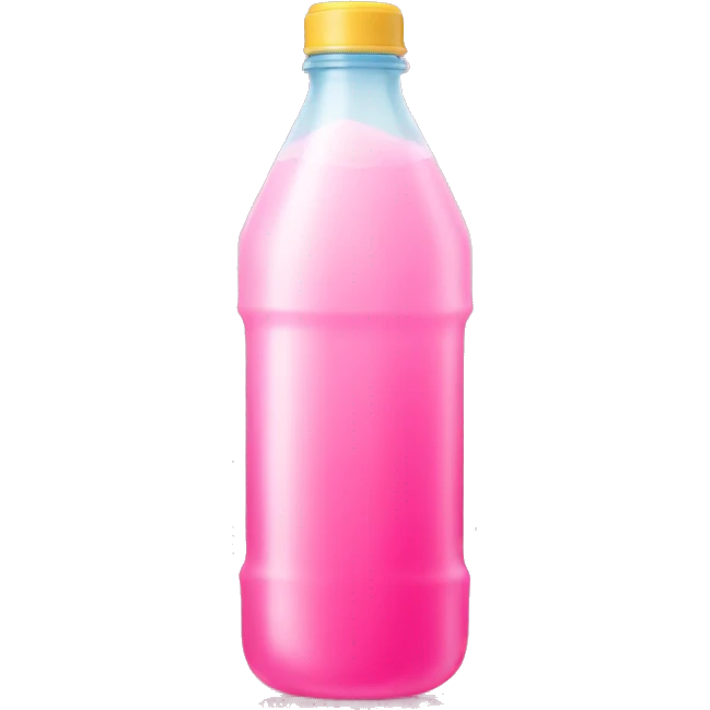 plastic bottle with crystaline pink liquid emoji