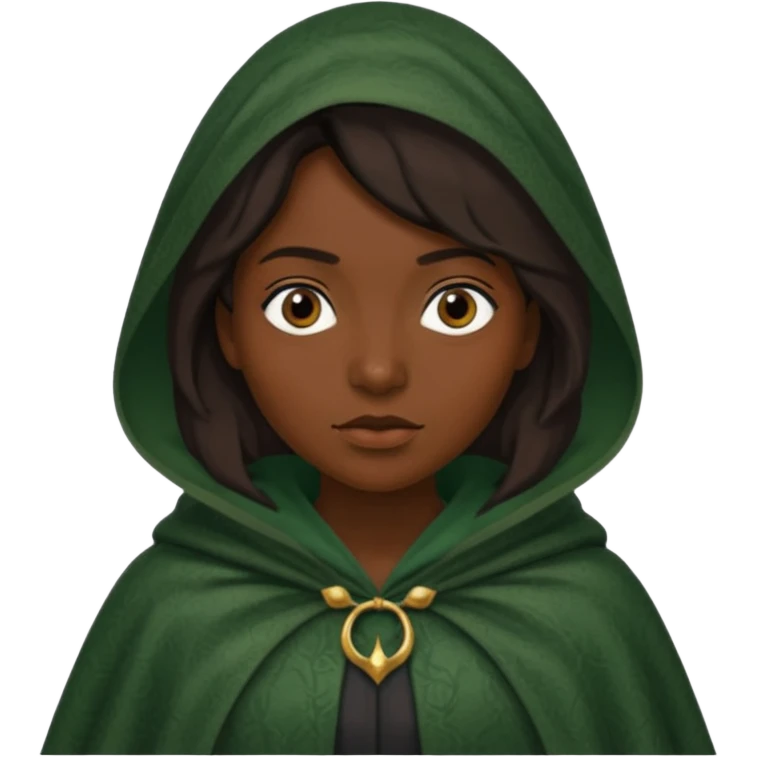 woman waring dark green cloak like in the traitors tv show emoji
