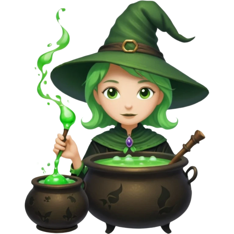 green witch cooking potion emoji