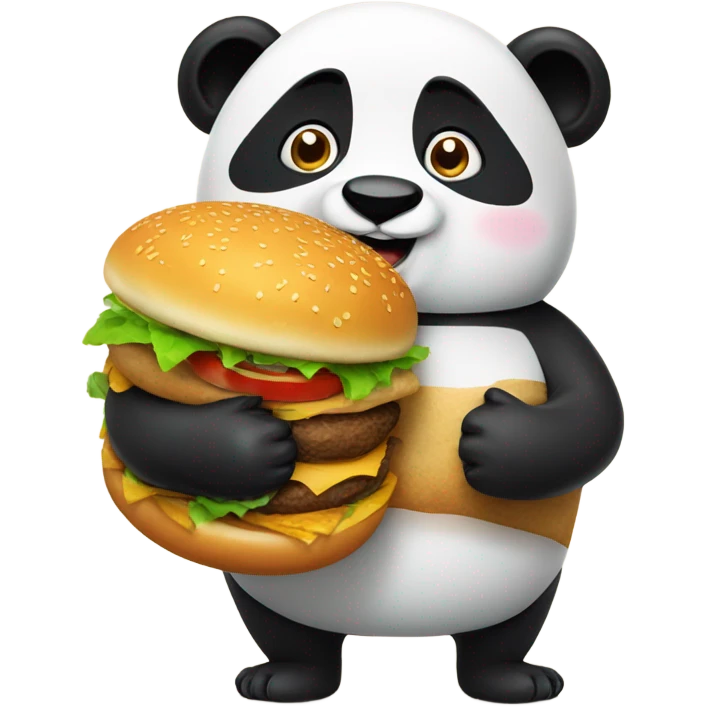 Panda eating burger emoji