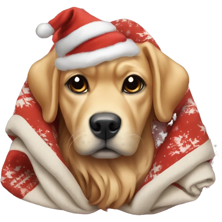 Aestheticly folded blanket with christmas doga on it emoji