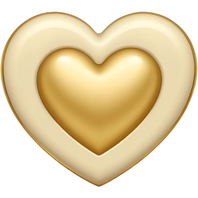 heart shape emoji in cream and gold colors, elegant, simple, no text emoji
