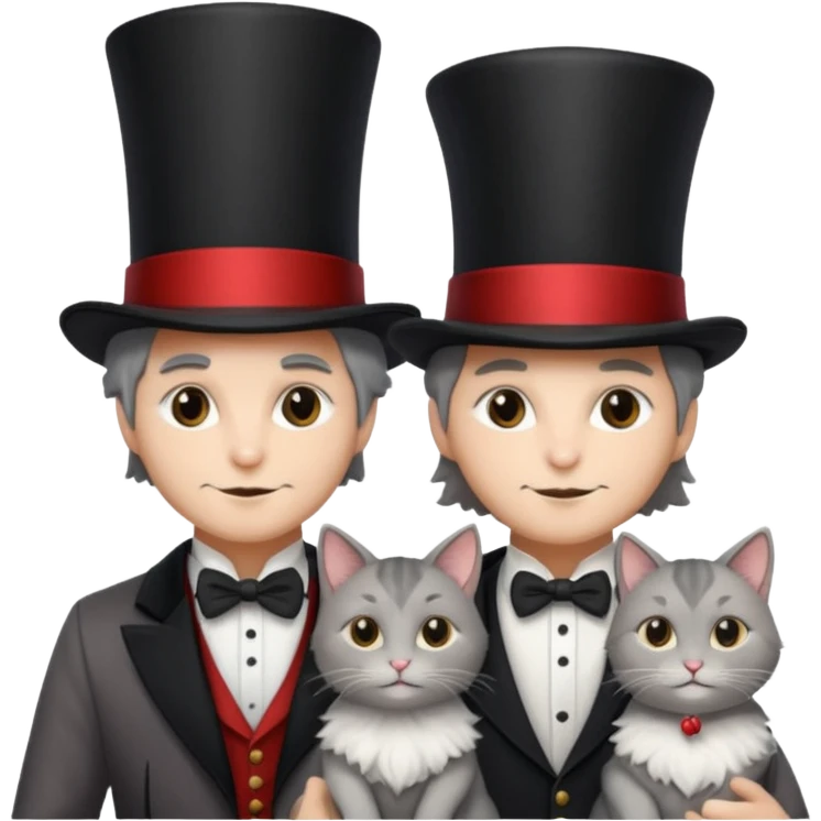 magician couple and their pet cat emoji