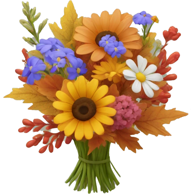Autumn flower bouquet with wild flowers emoji