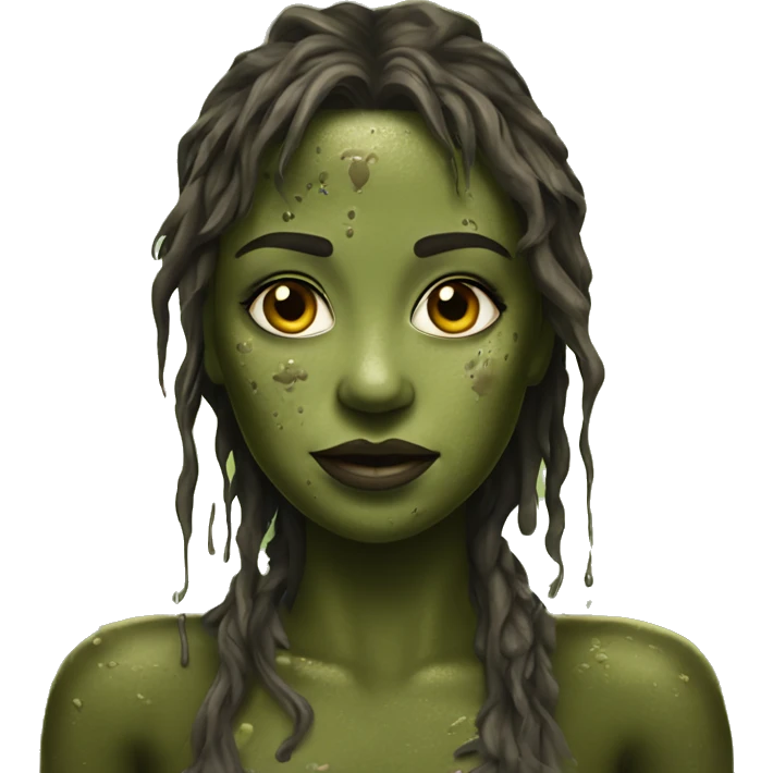 Swamp Princess is covered in mud and looks dirty emoji