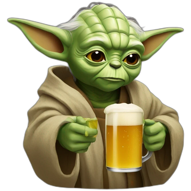 yoda drink beer emoji