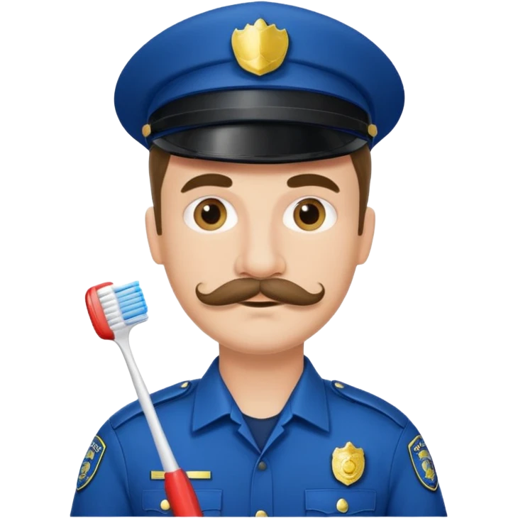 policeman with toothbrush moustache emoji