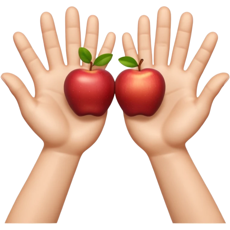 A 3D emoji in iOS emoji aesthetic style showing two cartoon hands held apart, palms facing inward, as if indicating something large or wide. Soft realistic skin tone, expressive and cheerful pose, clean white background, glossy Apple-style rendering. emoji