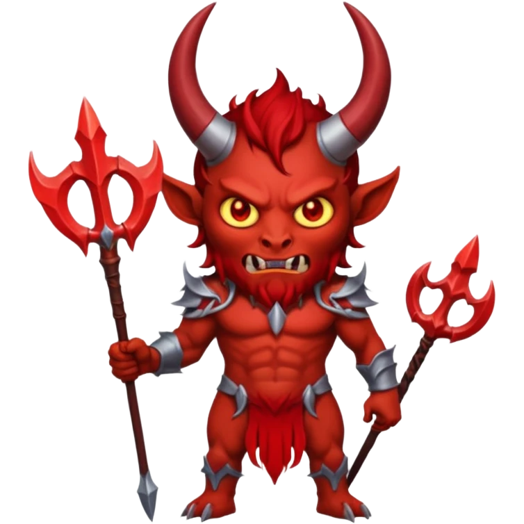 chat démon qui tient un trident emoji