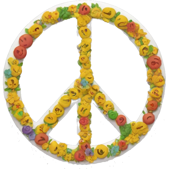 Round peace sign emoji