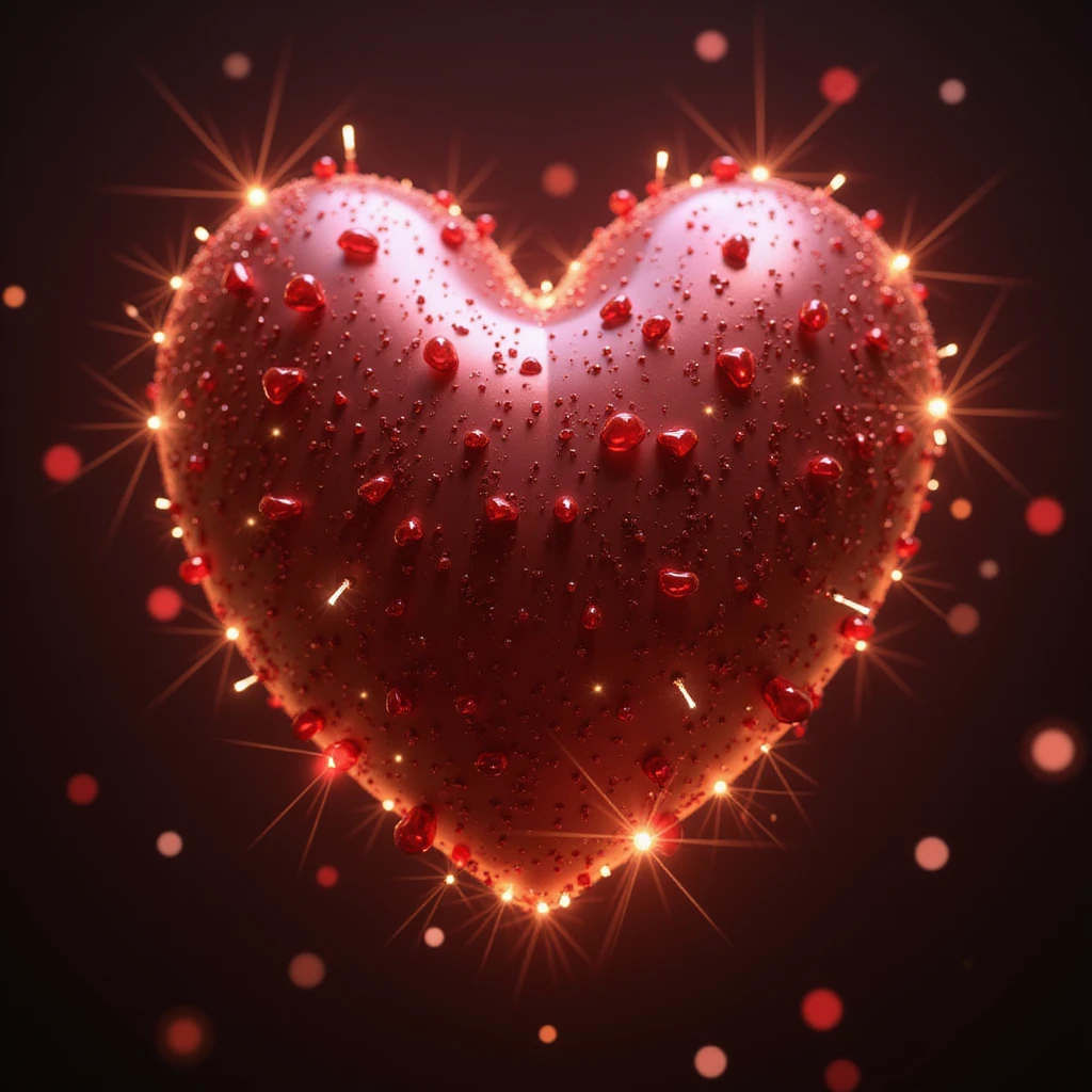 photorealistic high detail heart with sparkles emoji