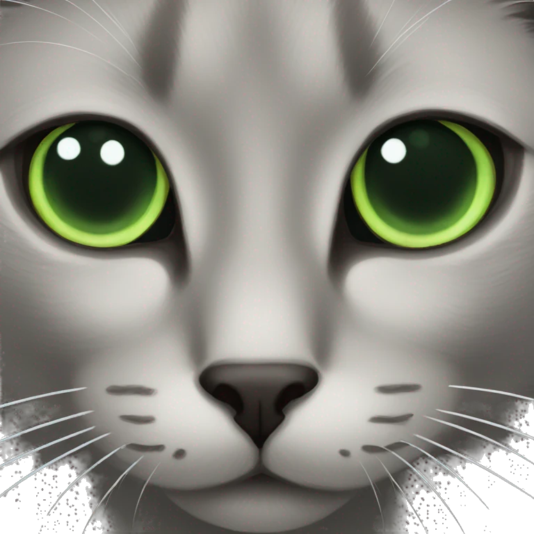Black cat green eyes  emoji
