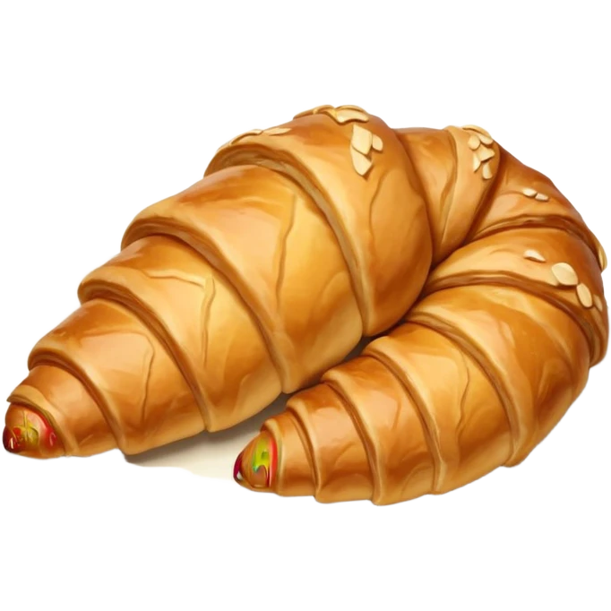 Croissant on the white plate emoji