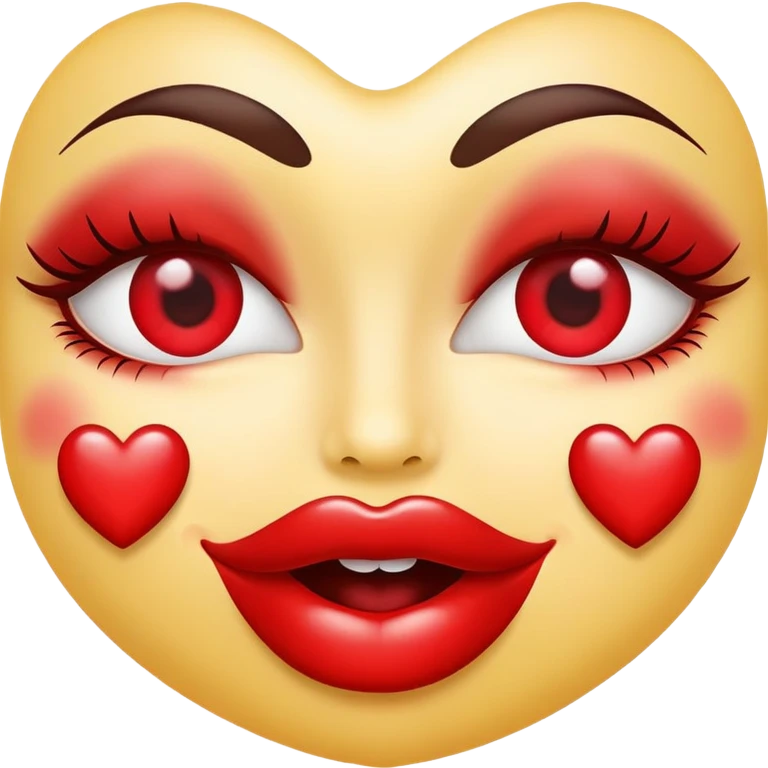 hearts eyes with kiss lips emoji