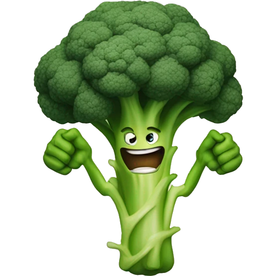 anthropomorphic muscular broccoli emoji