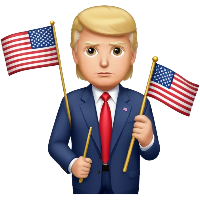 Donald Trump holding USA flag emoji