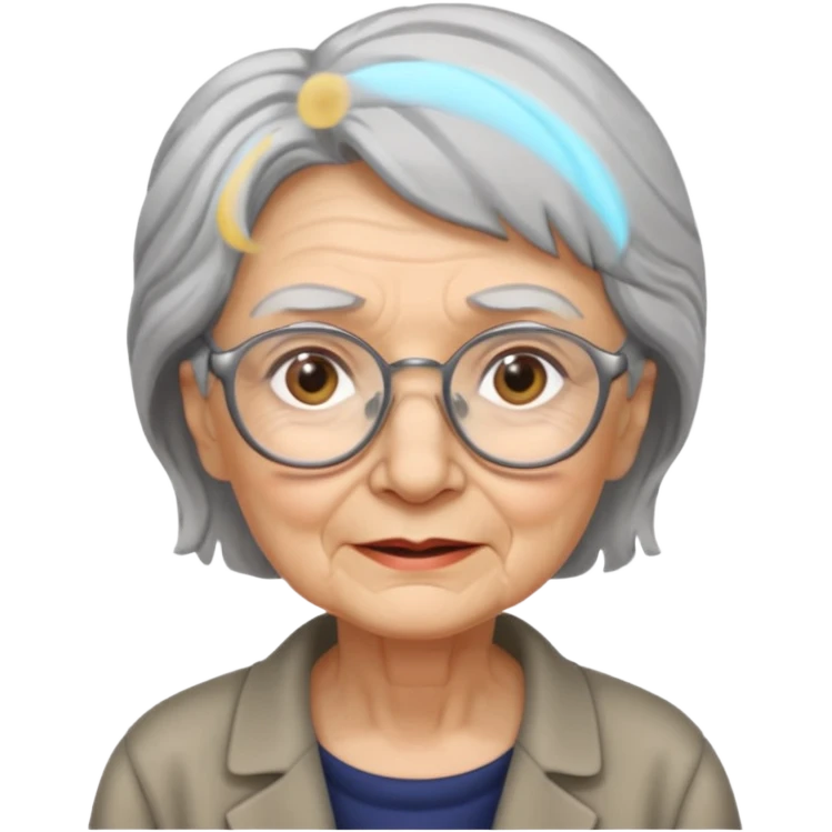 grey hair old woman emoji