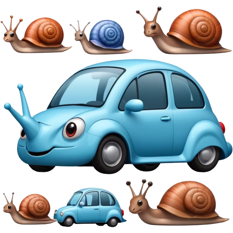 Snail car emoji